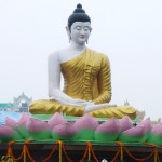 A Buddha statue at the Bangla Desh monastery in Bodh Gaya,  India